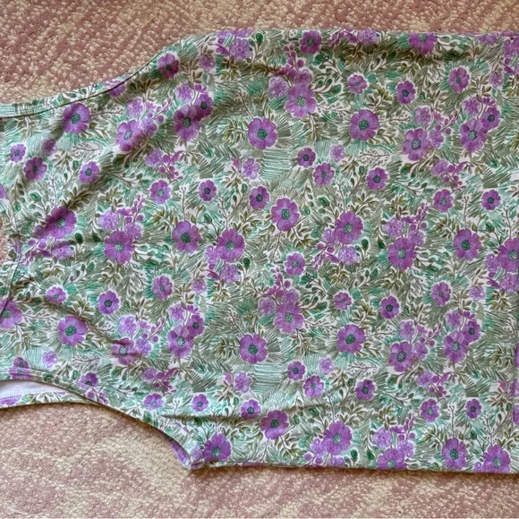 Ganni Purple and Green Floral Tank Top - Picture 2 of 3